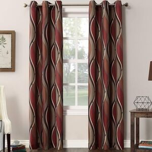 Elegant Red and Brown Curtains